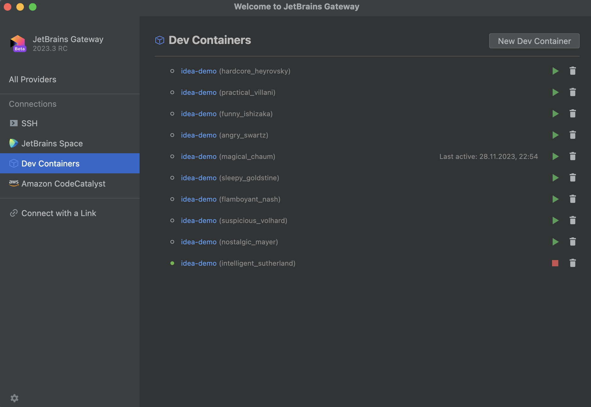 Local and remote containers