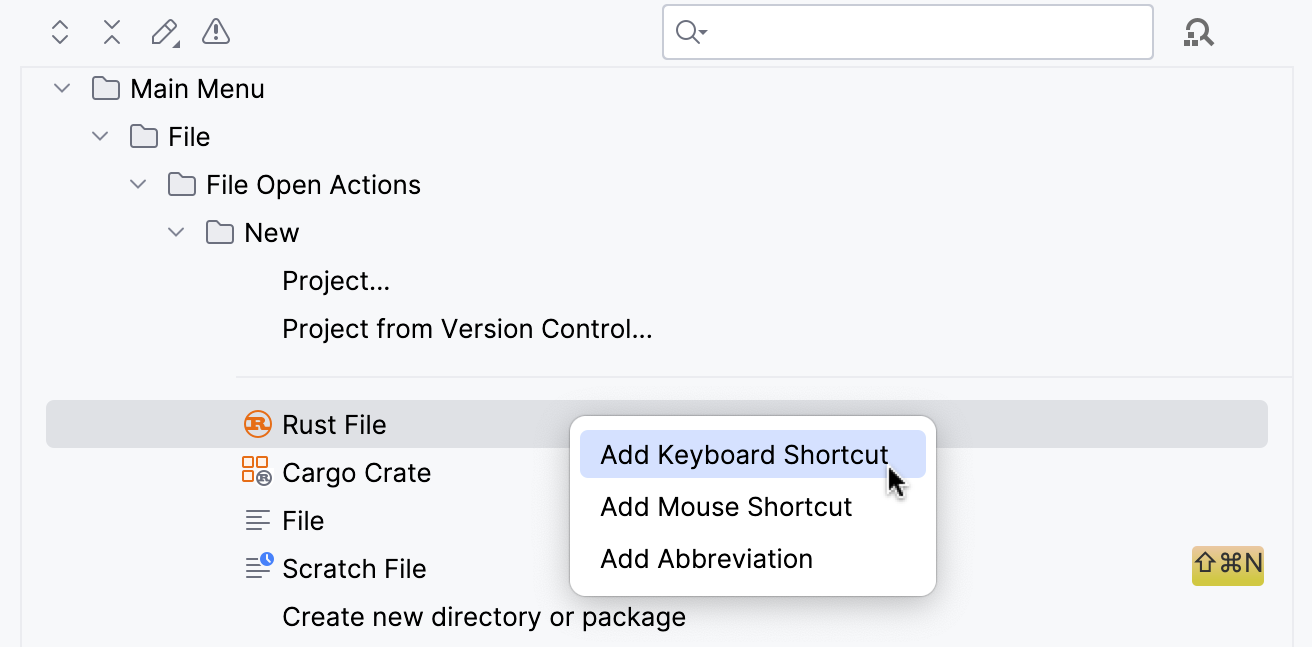 Adding a keyboard shortcut