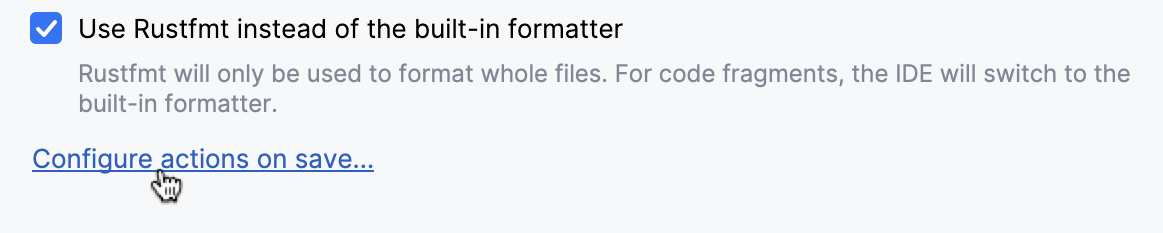 Enabling rustfmt on save