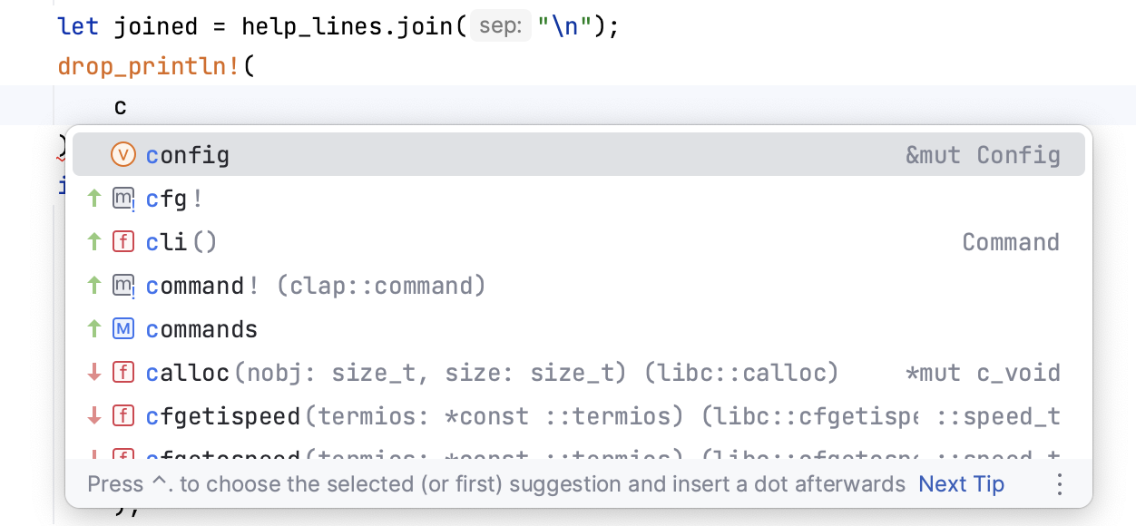 Completion for macro calls