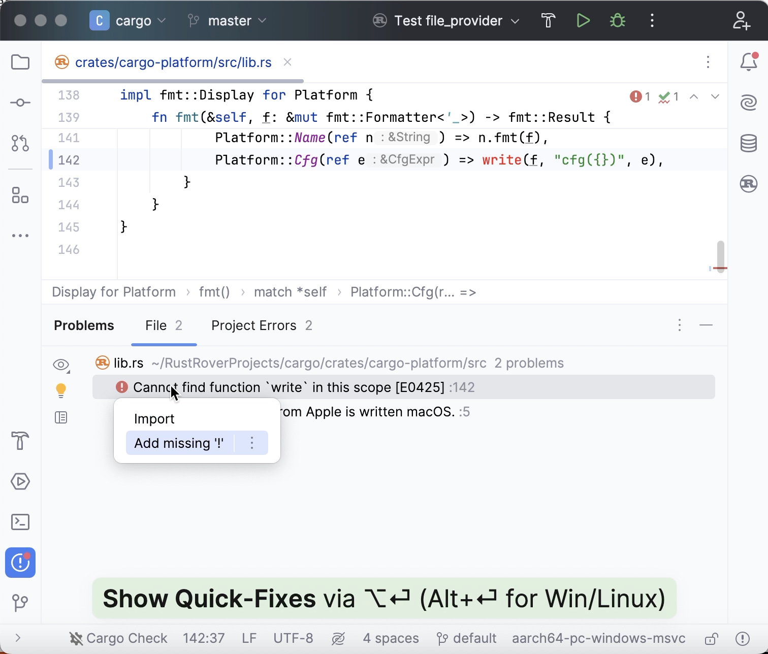 Resolving problems using the Problems tool window