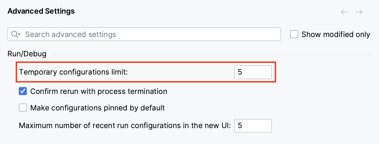 Permanent and temporary configurations have different icons