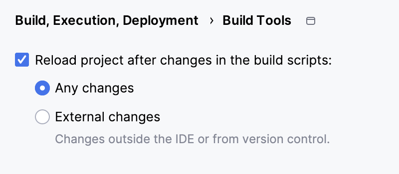 Auto-refresh project setting