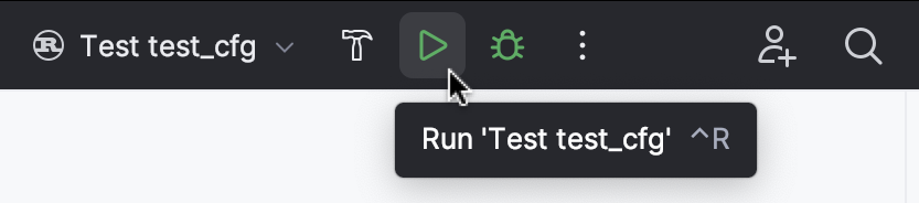 Running a run/debug configuration for tests
