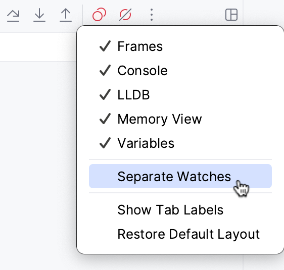 Separate tab for watches