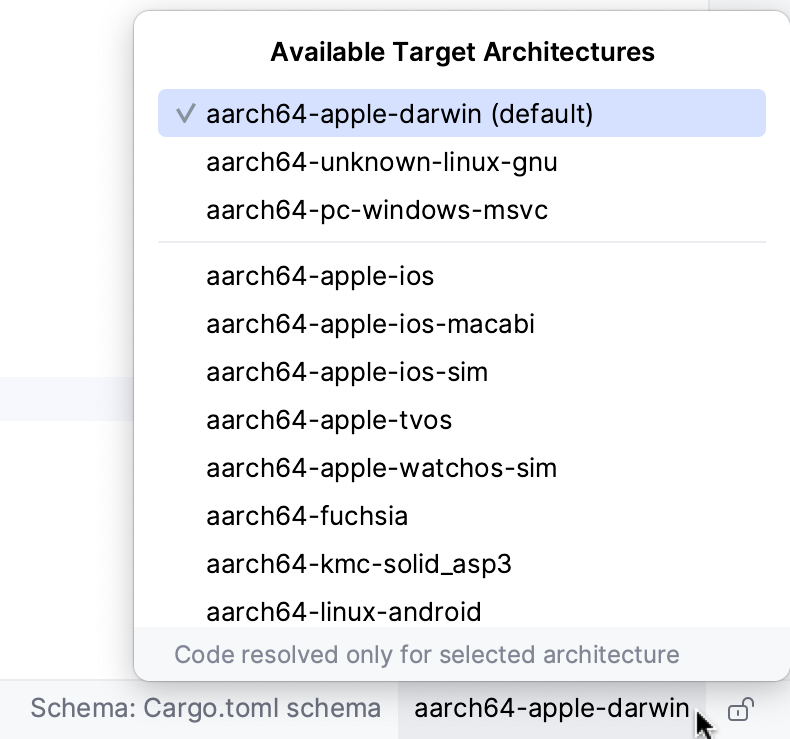Target architecture switcher