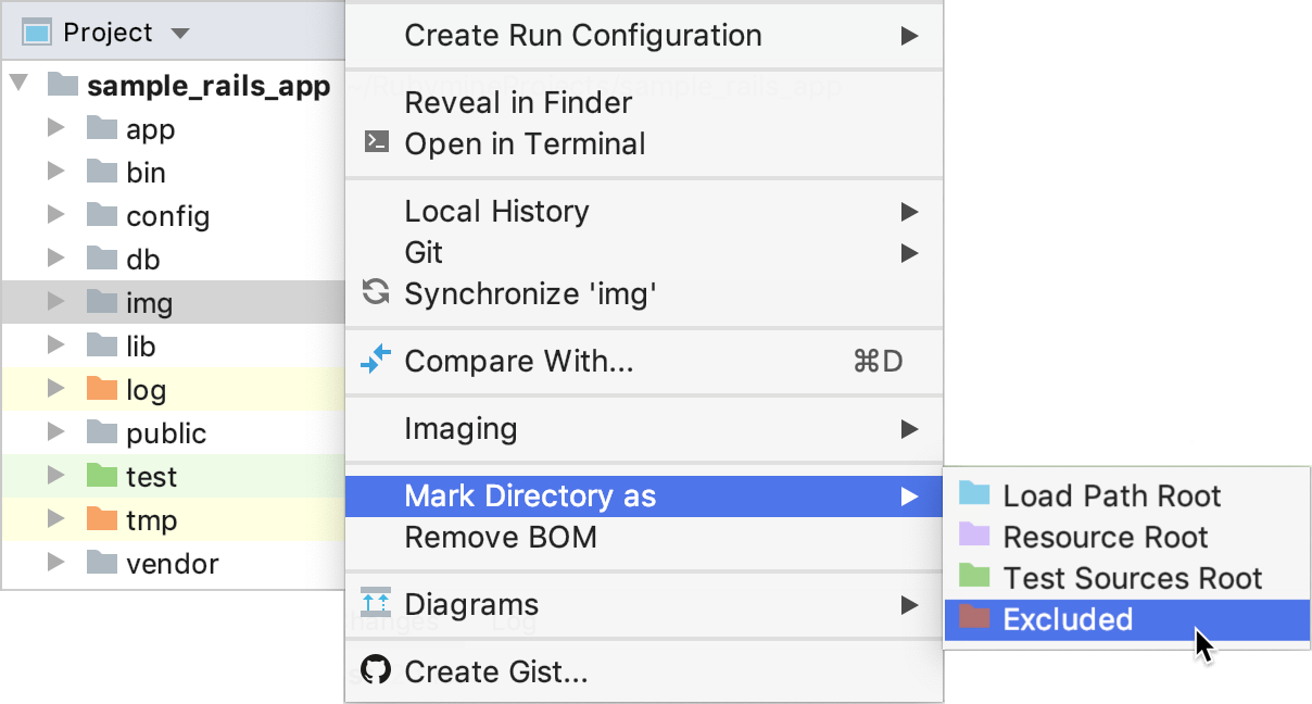 Choosing the folder category