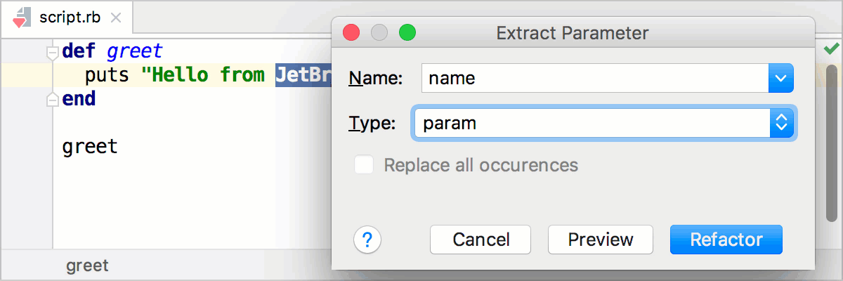extract parameter