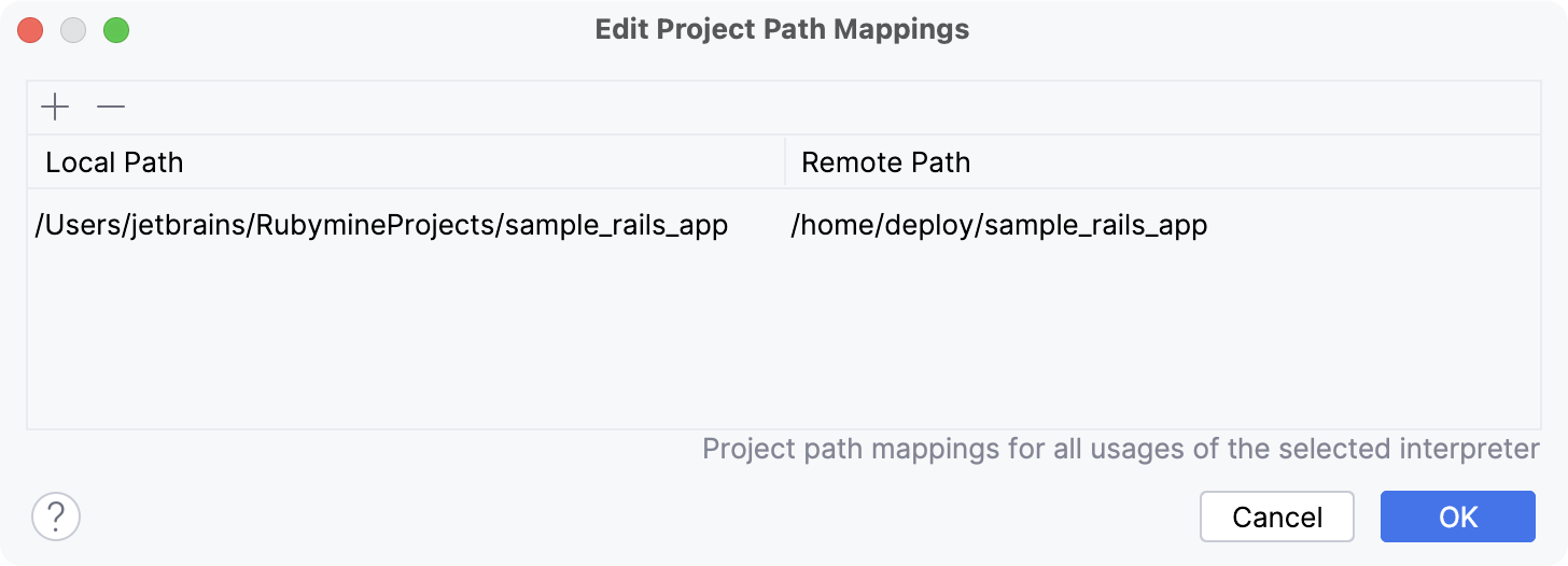 Edit Project Path Mappings