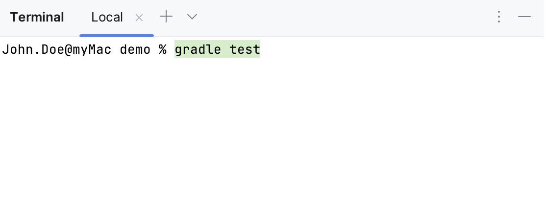 Smart command execution highlighting for gradle command in the Terminal