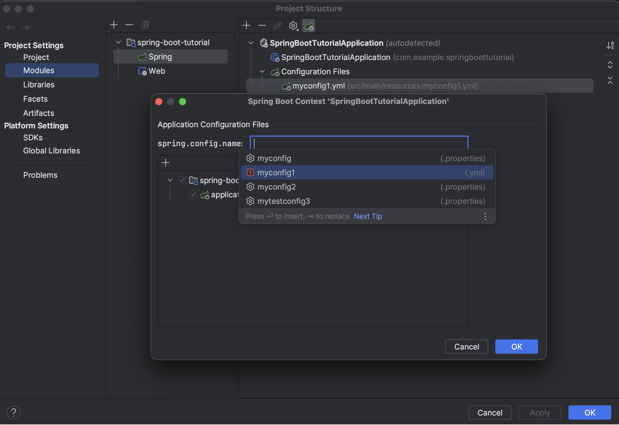 Configuring a custom configuration file