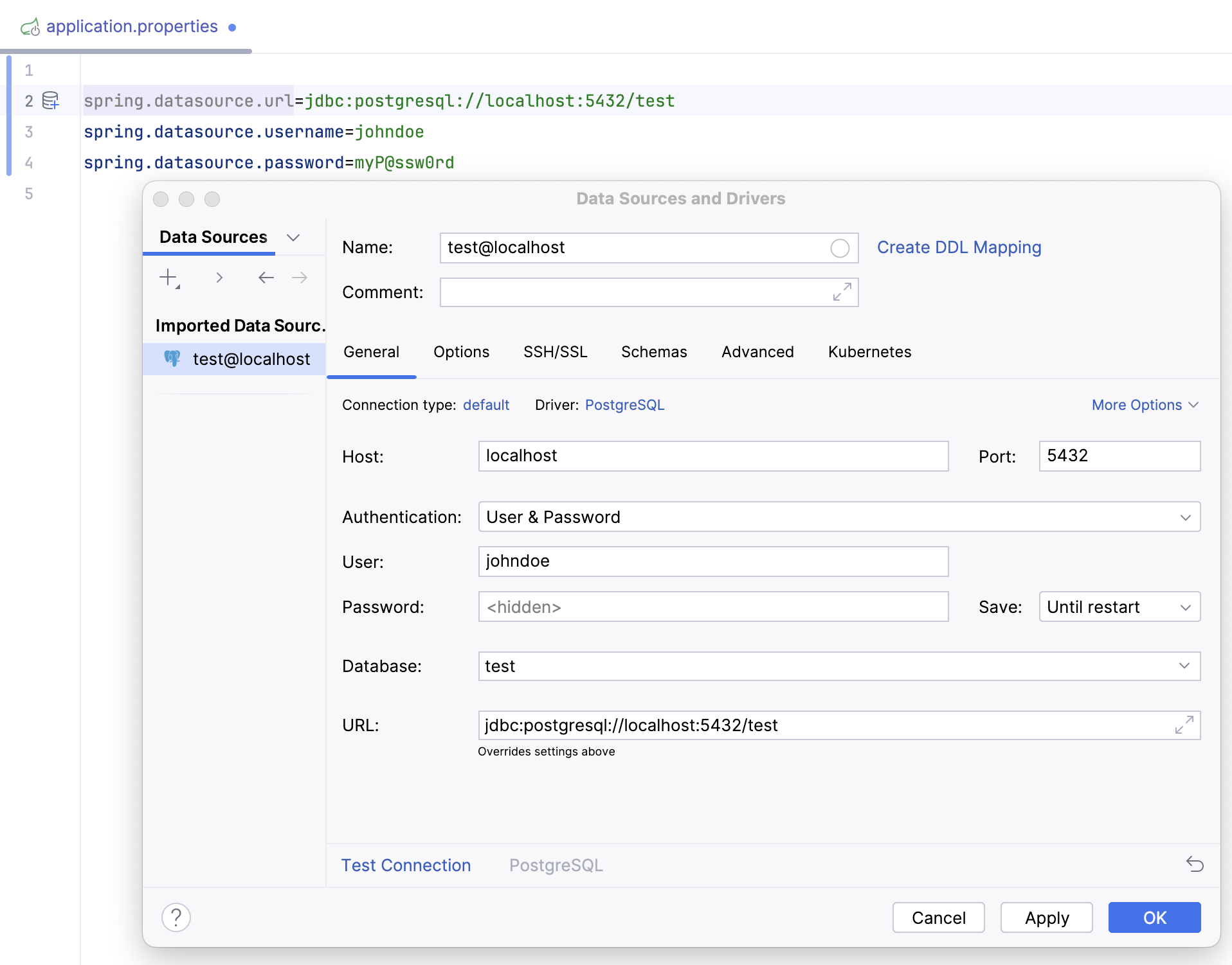 Create data source window