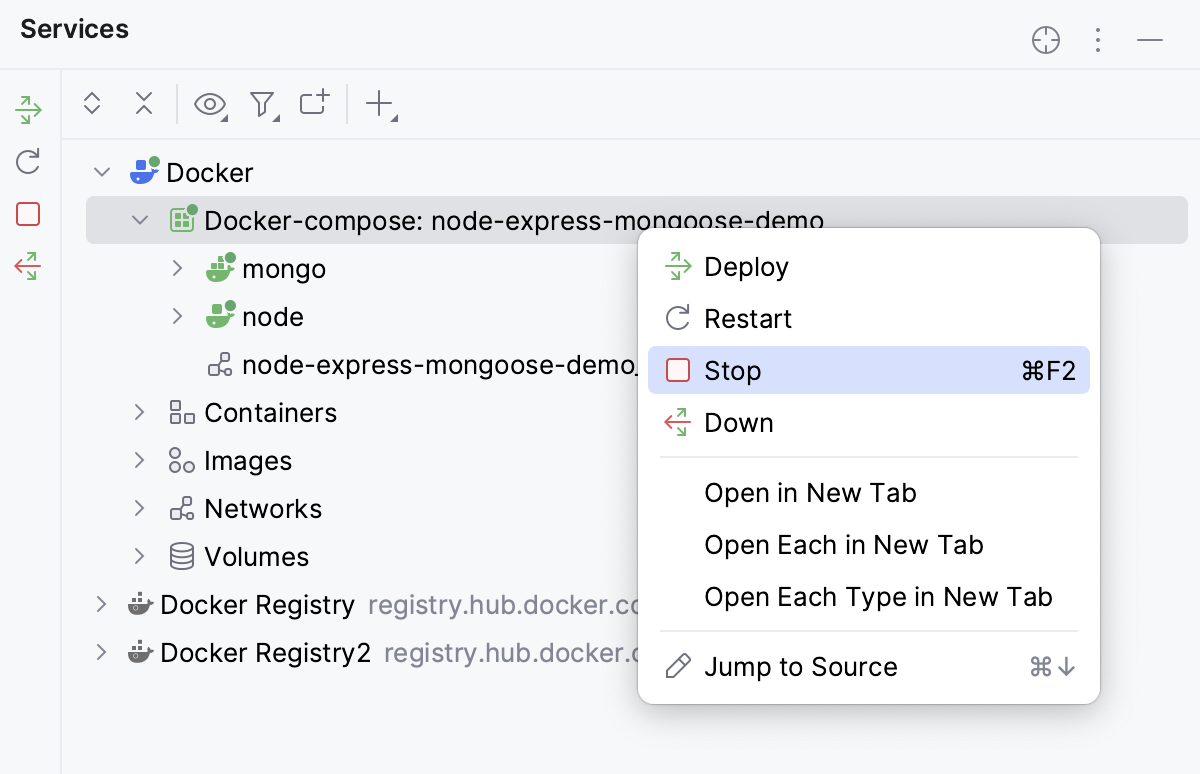 Docker Compose stop all services