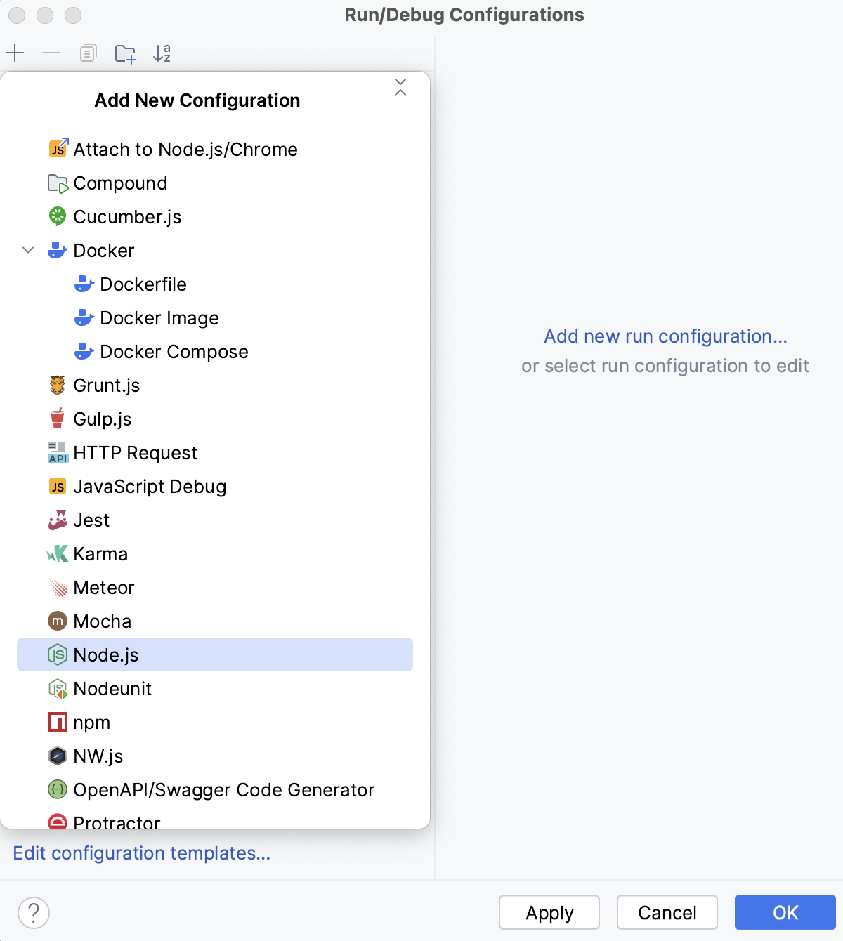 Run/debug Configurations | WebStorm Documentation