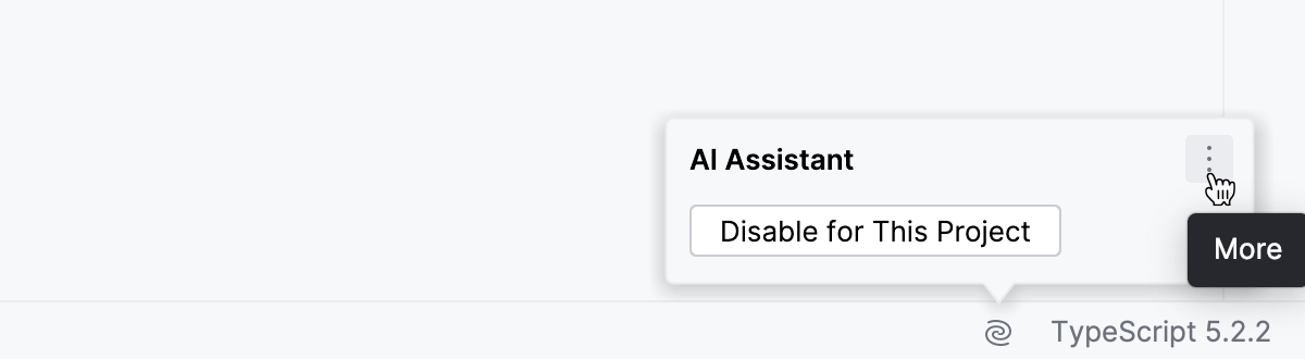 Disable AI Assistant for the current project: more settings