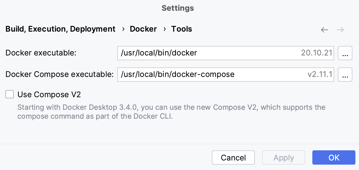 Docker Compose executable file