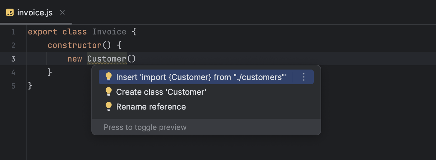 Autoimport with quick-fix: suggestion list
