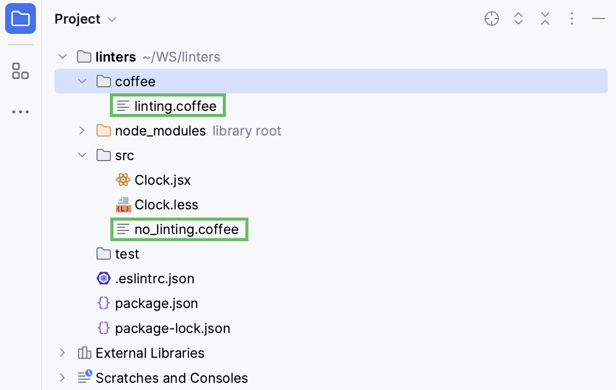 ESLint: custom patterns. Example project structure