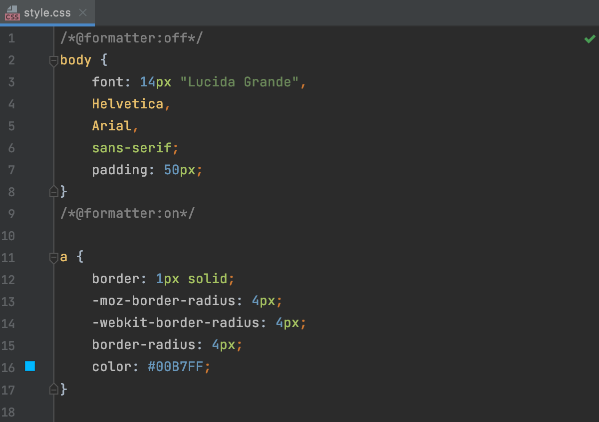 Formatter markers off Formatter markers off