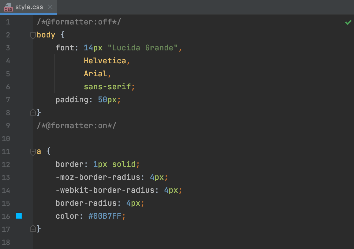 Formatting markers on Formatting markers on