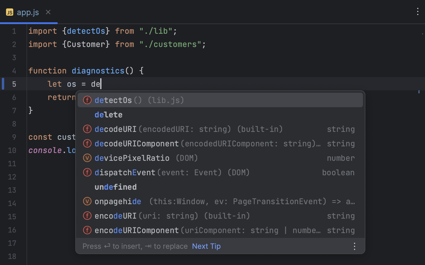 Code completion