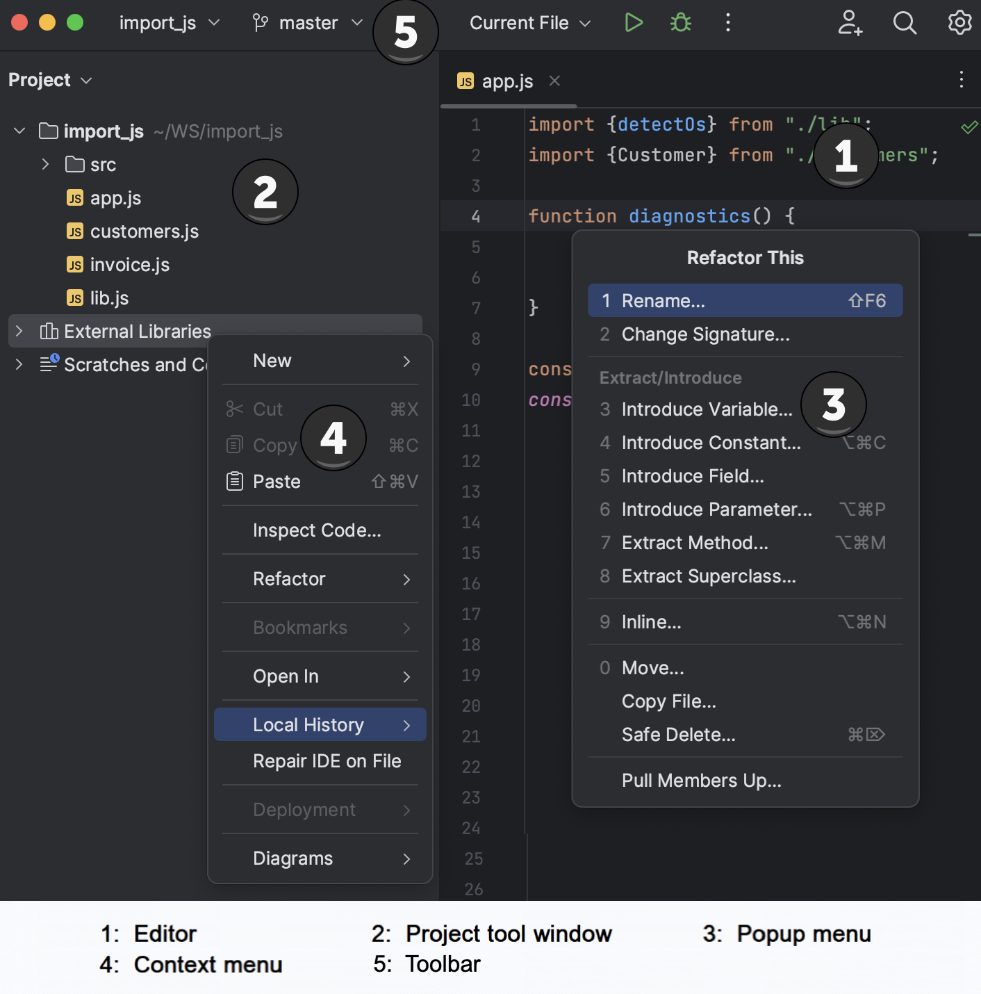 WebStorm main window