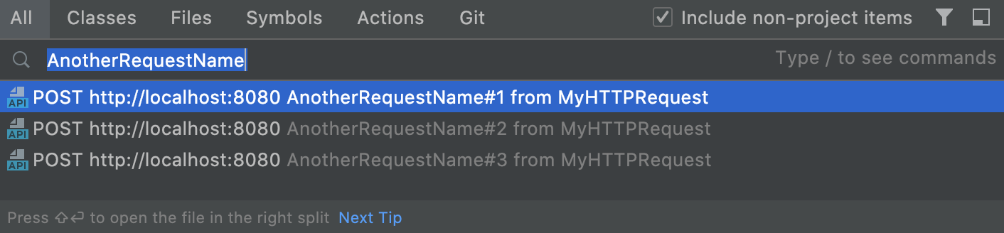 HTTP requests in Search Everywhere