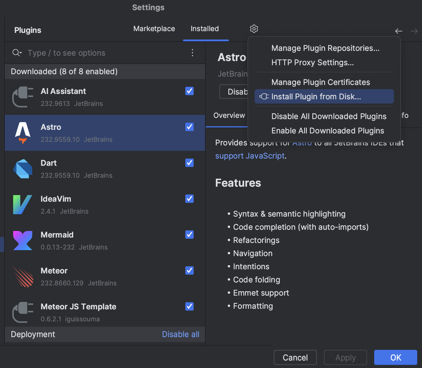 Install Plugin from Disk