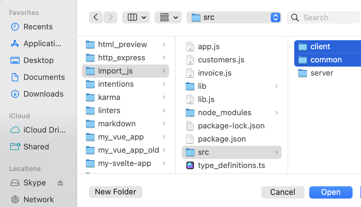 Add scope for HTML: select folders