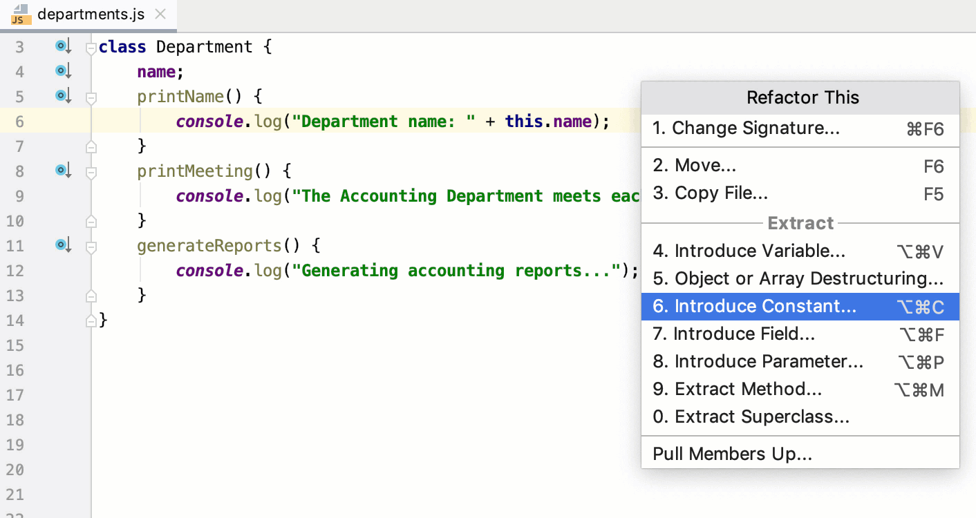 Refactoring TypeScript  WebStorm Documentation