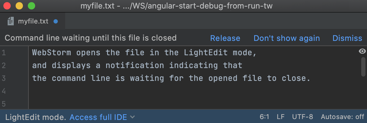 the Command line waiting notification
