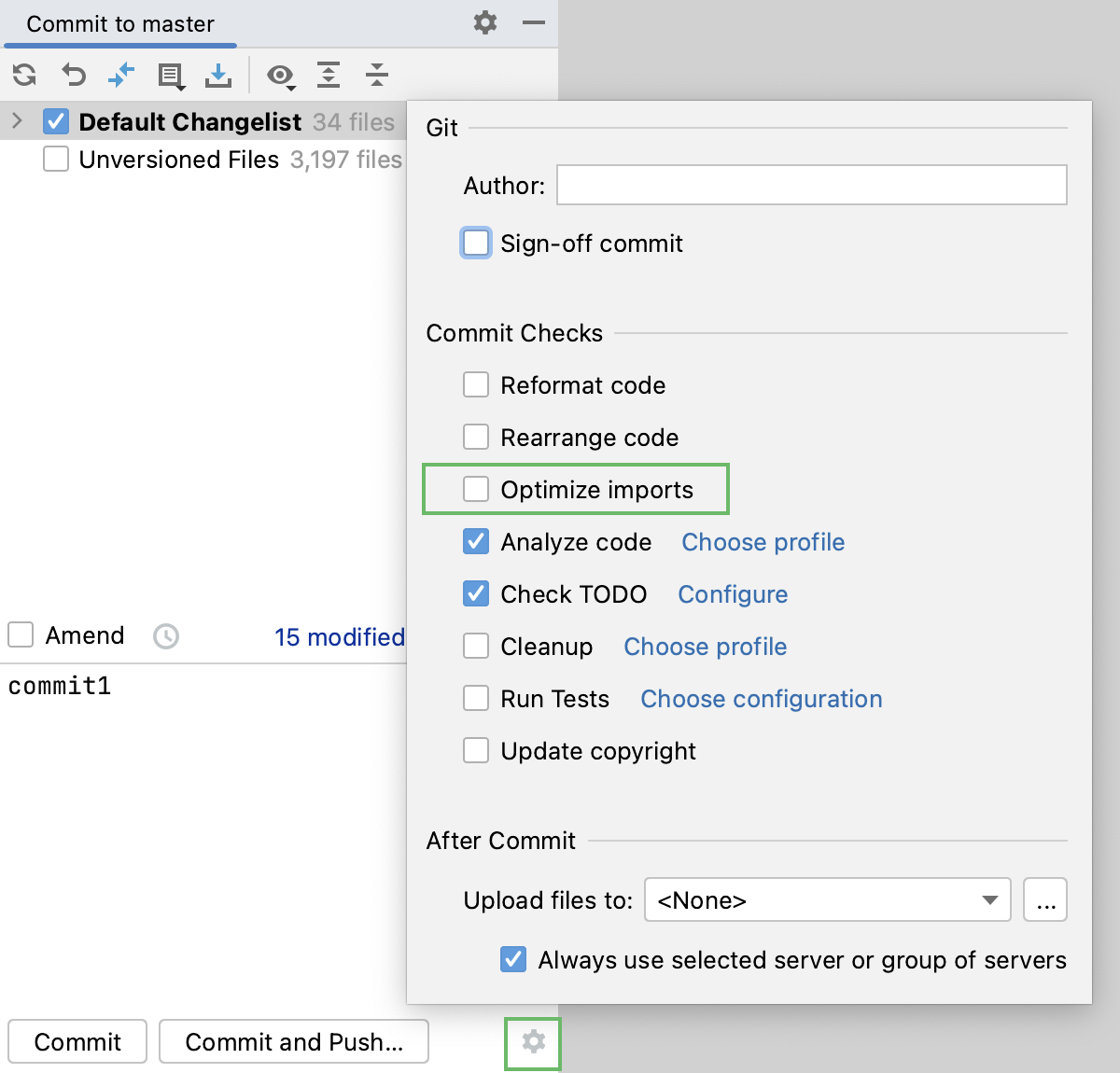 Optimize imports before commit