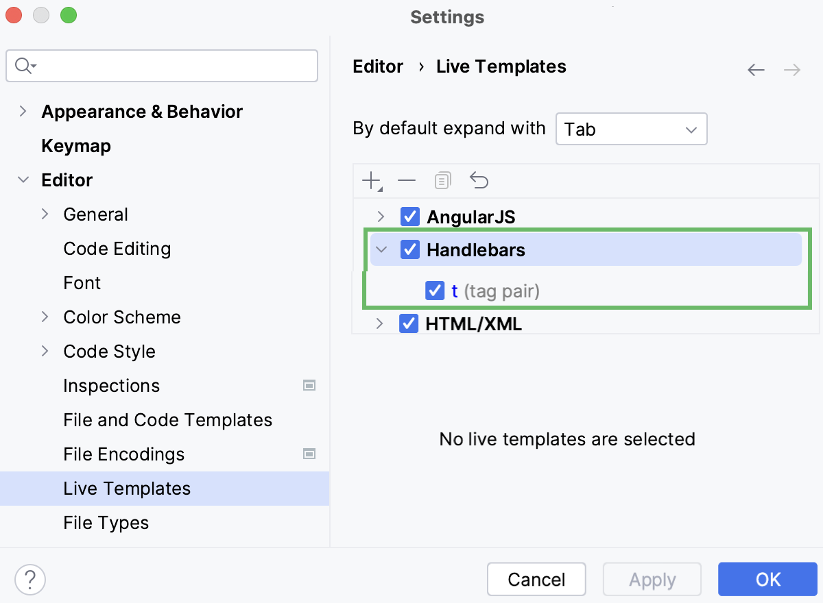 Live templates in PhpStorm IDE