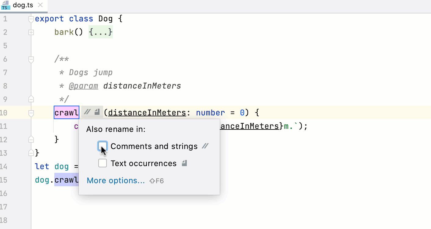 Refactoring TypeScript  WebStorm Documentation