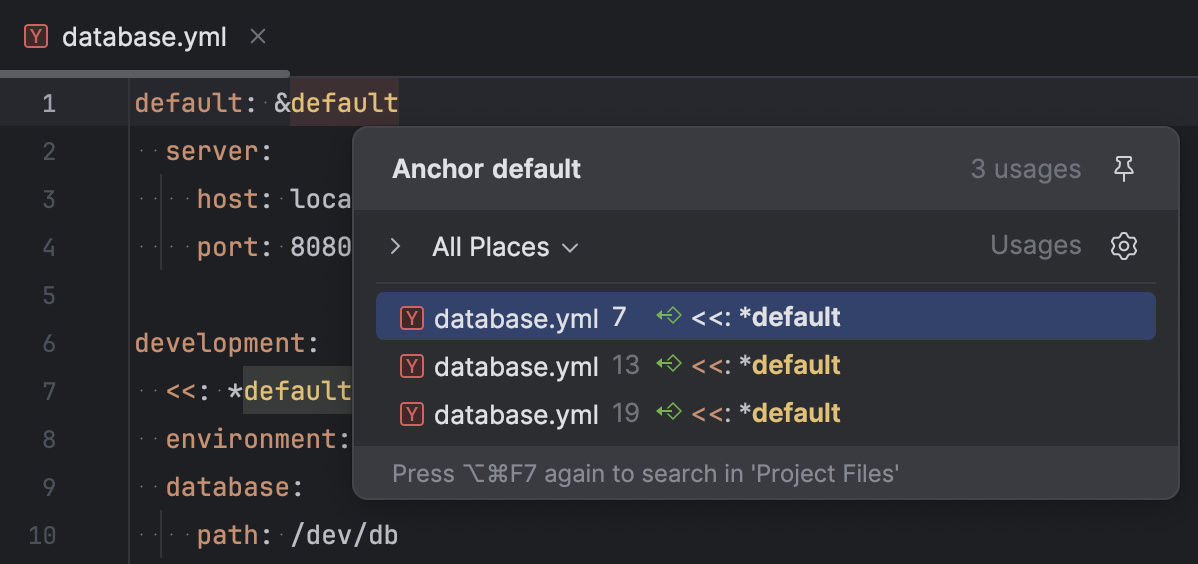 YAML | PhpStorm Documentation