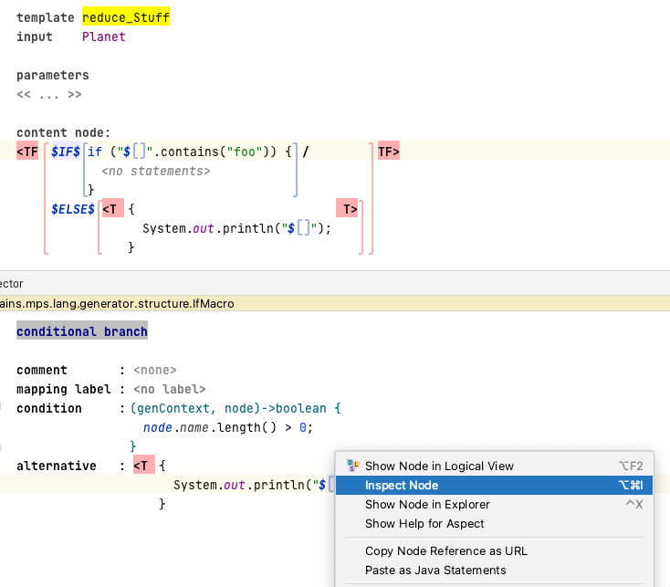 Inspect Node action