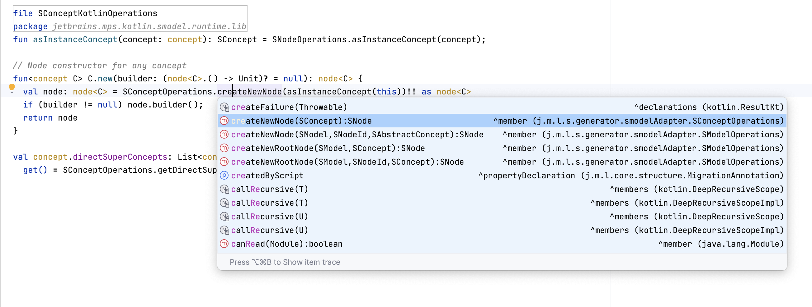 Completion in Kotlin when Coderules is disabled