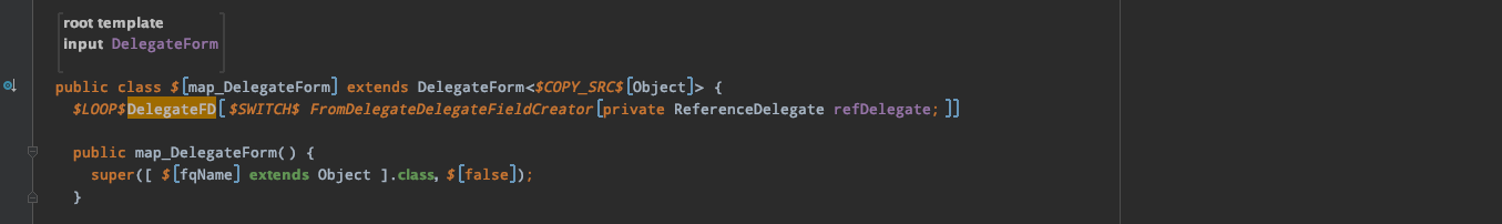 Figure 4: Attaching the DelegateFD Label to a loop macro