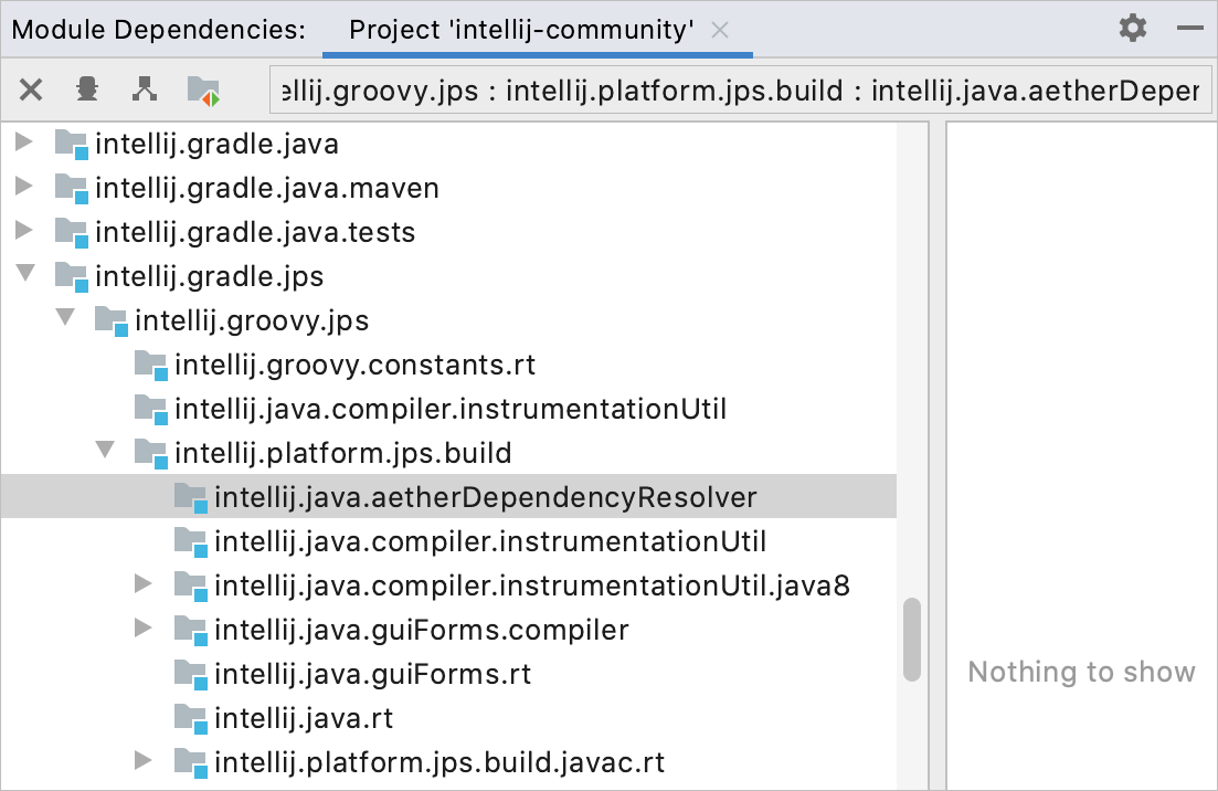 Module Dependencies tool window