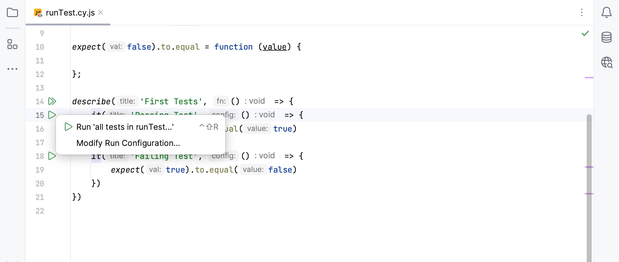 Viewing tests