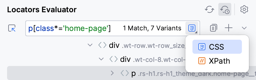 Select locator type