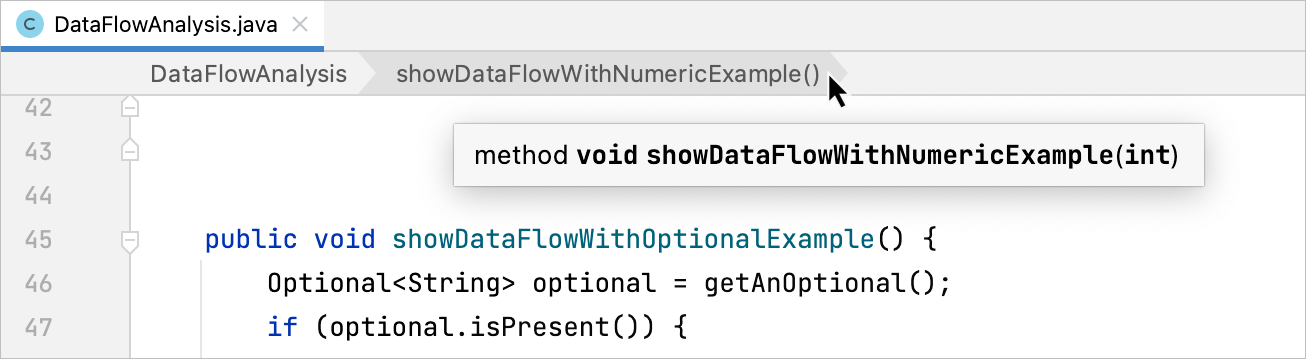 IntelliJ IDEA Breadcrumbs