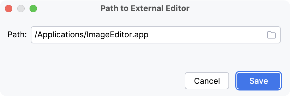 Specifying the path to an external editor