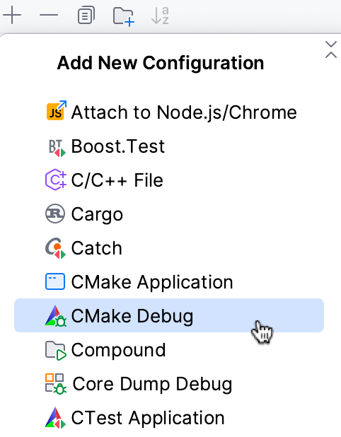 Adding a CMake Debug configuration