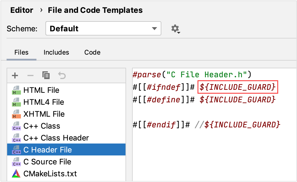 Variable in a file template