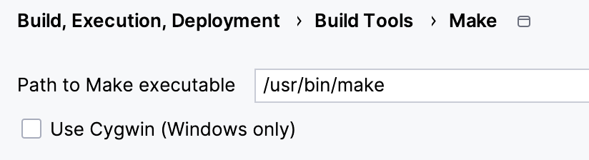 Make build tool settings