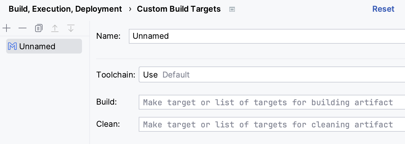 Custom targets for a Native Application configurations