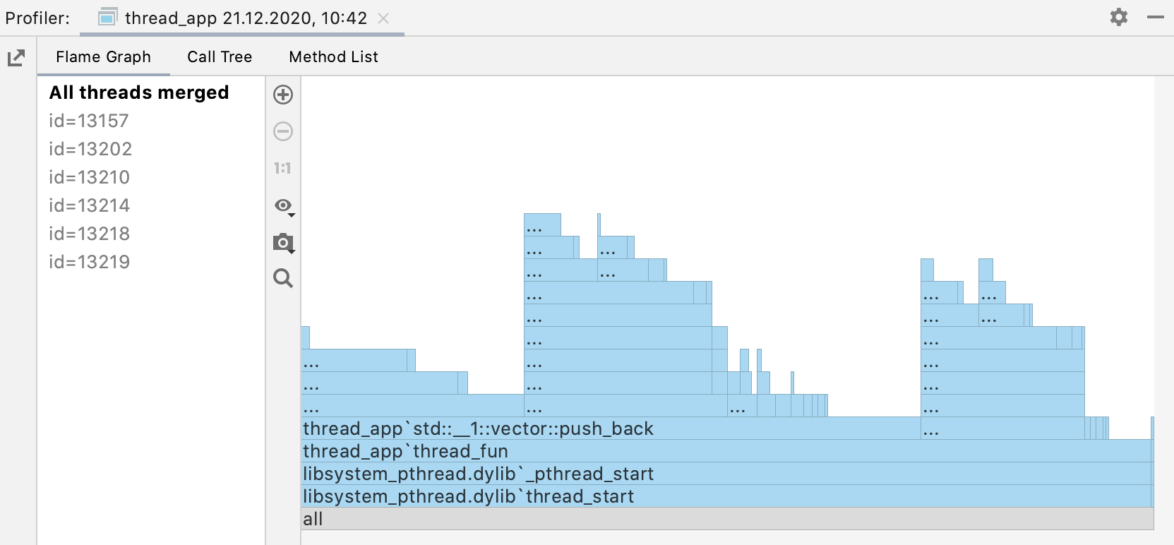 Profiler tool window overview