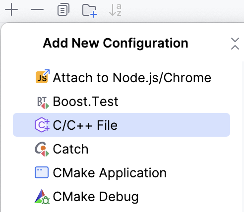 Adding a C/C++ File configuration
