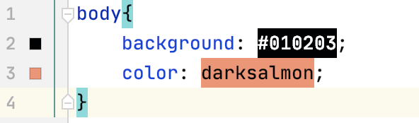 Showing CSS color preview in the background